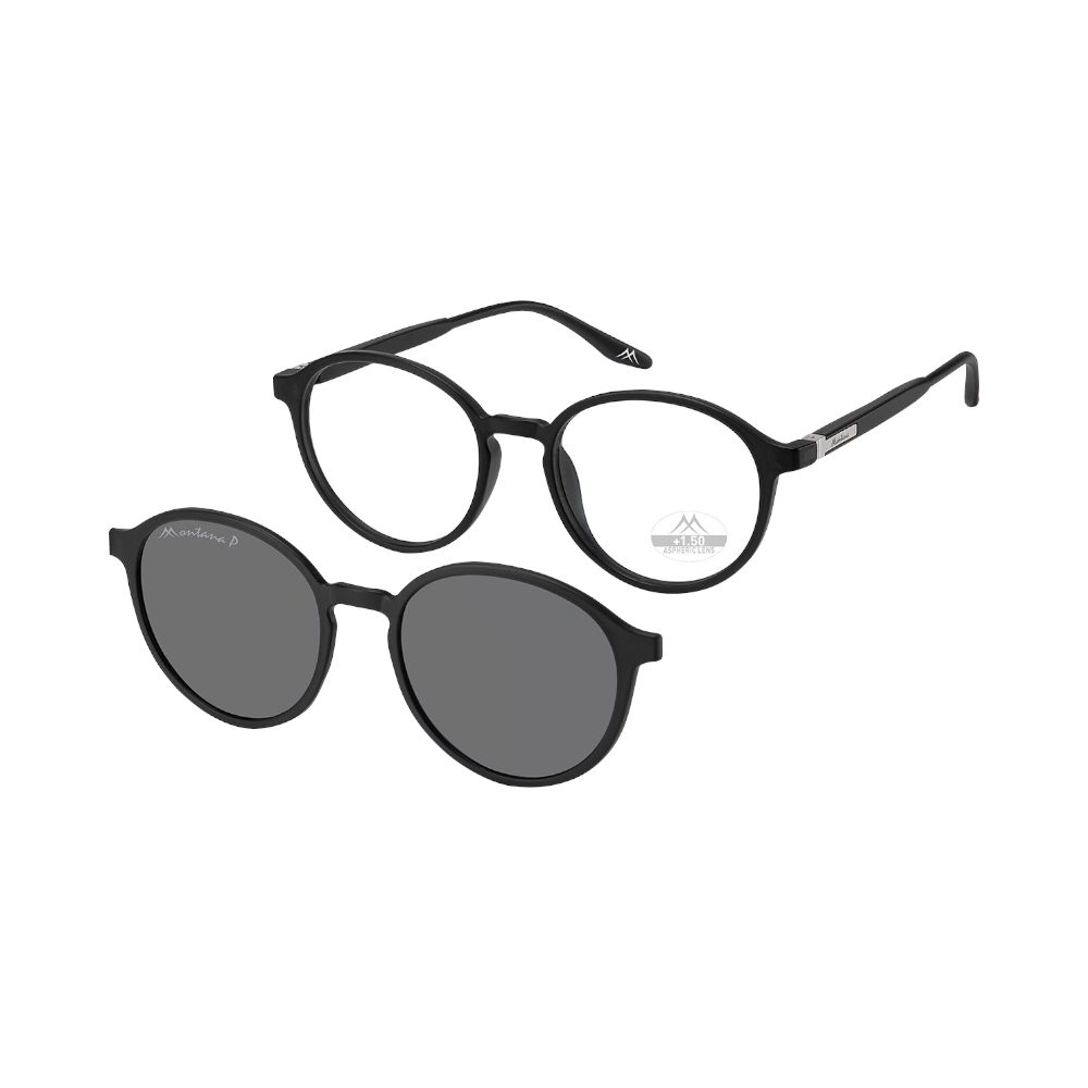 Montana Eyewear Lesebrille Samosir schwarz Mrc4 + Clip-on schwarz Pol | Lesebrillen