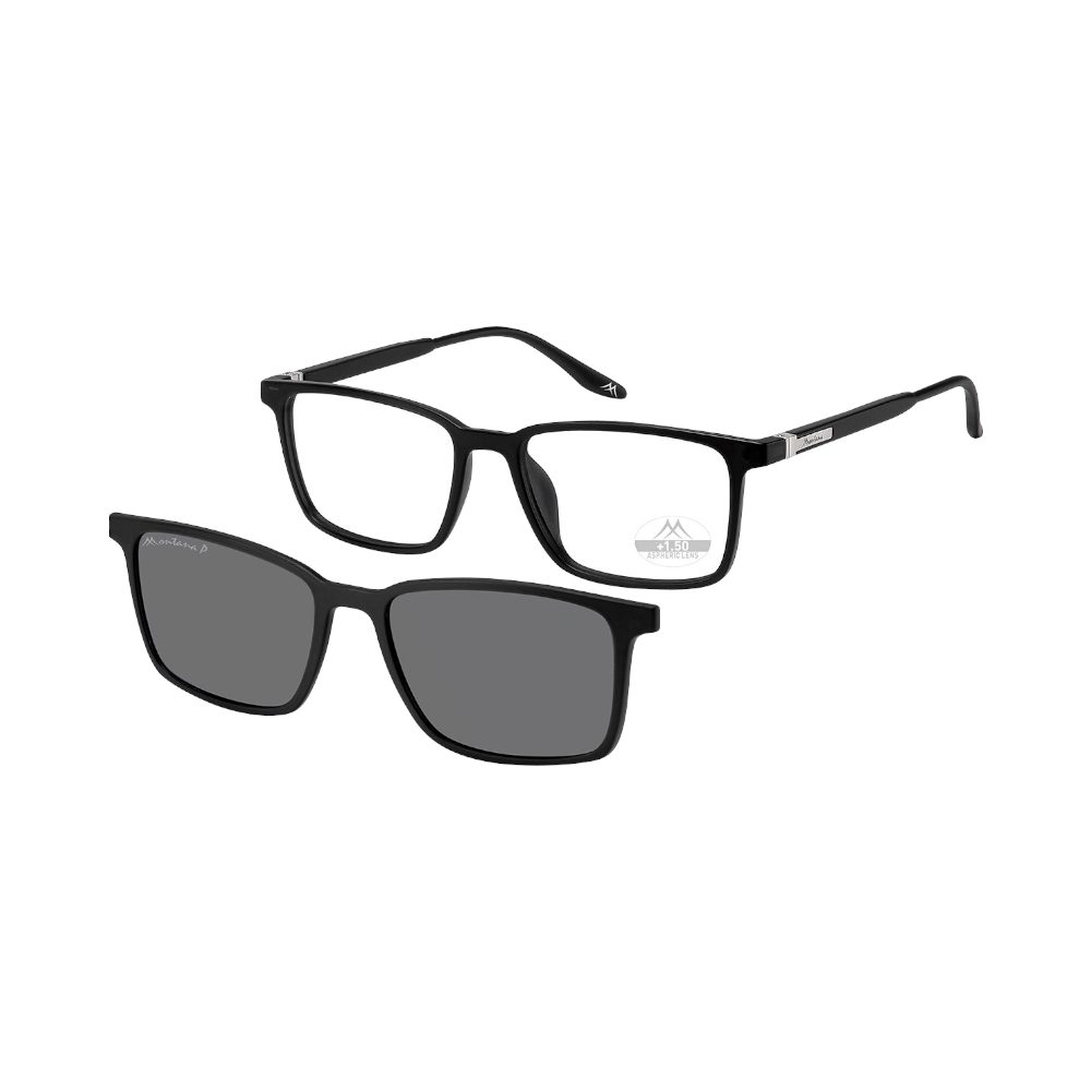Montana Eyewear Lesebrille Padar schwarz Mrc3 + Clip-on schwarz Pol | Lesebrillen