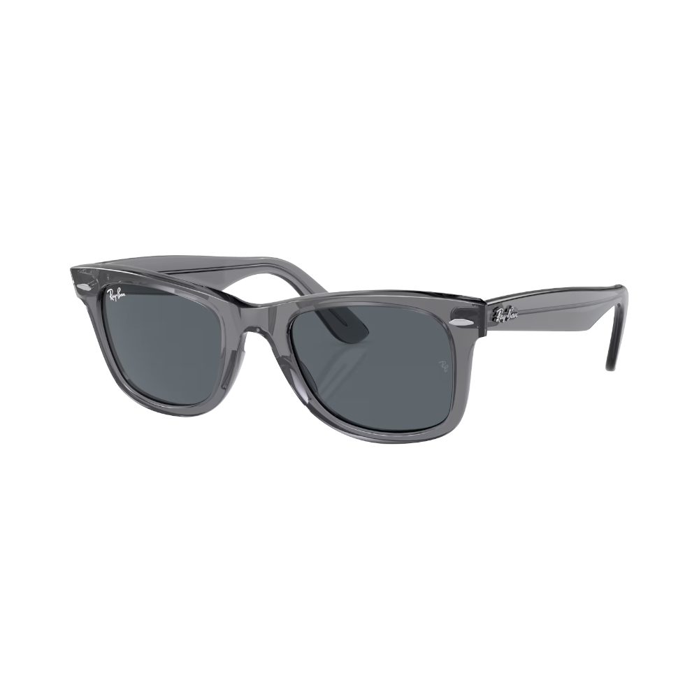 Ray-Ban Wayfarer Blau auf Grau transparent S | Sonnenbrillen