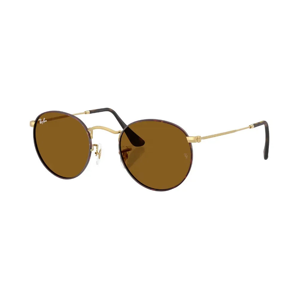 Ray-Ban Round Metal Rb3447 Havanna auf Gold / braun S | Sonnenbrillen