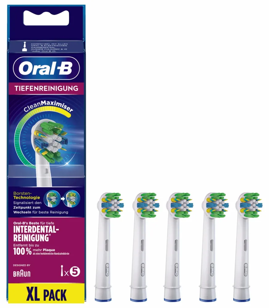 Oral-B Tiefenreinigung CleanMaximiser 5er Ersatzzahnbürsten – Ersatzbürste/Zahnpflege Zubehör