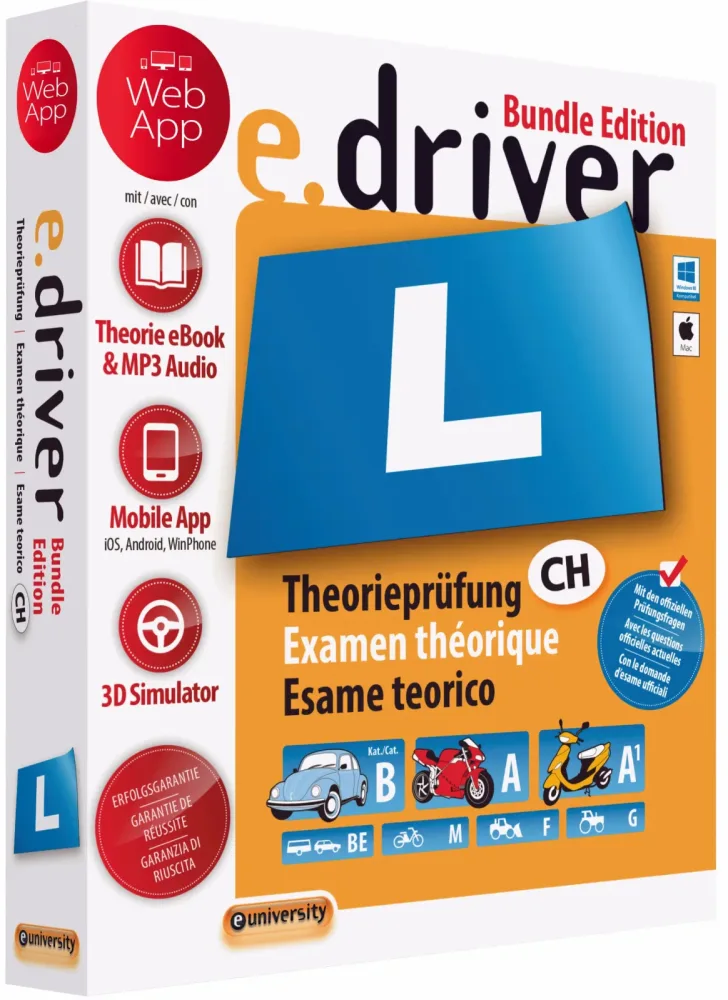 SMARTDRIVER e.driver Web App Bundle 978-3-908493-67-9 Fahrschule (D/F/I)