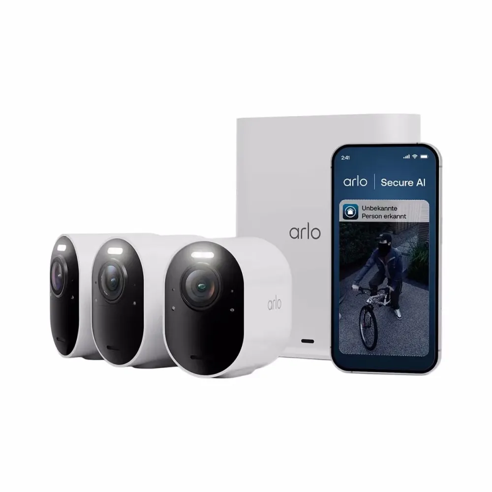 Arlo Ultra 3 Spotlight Camera 3-Pack white Netzwerkkamera – Überwachungskamera – weiss