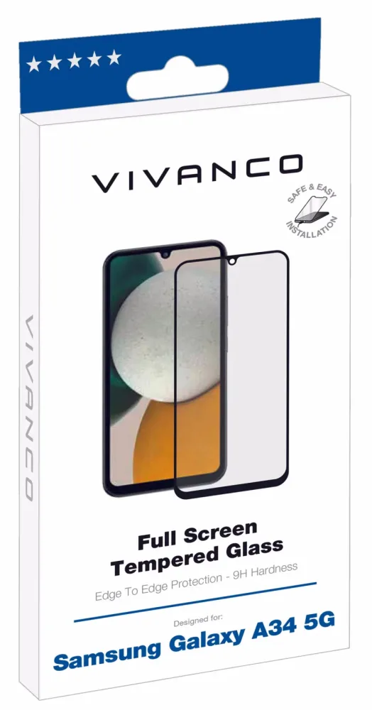 Vivanco Displayschutzglas für Galaxy A34 5G – Panzerglas/Schutzfolie