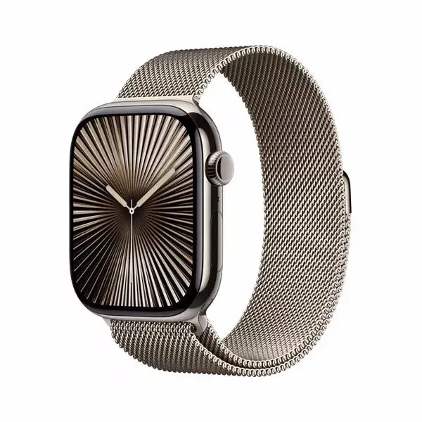 Apple Watch Series 10 GPS + Cellular, 46mm, Natural Titanium / Natural Milanese Loop S/M