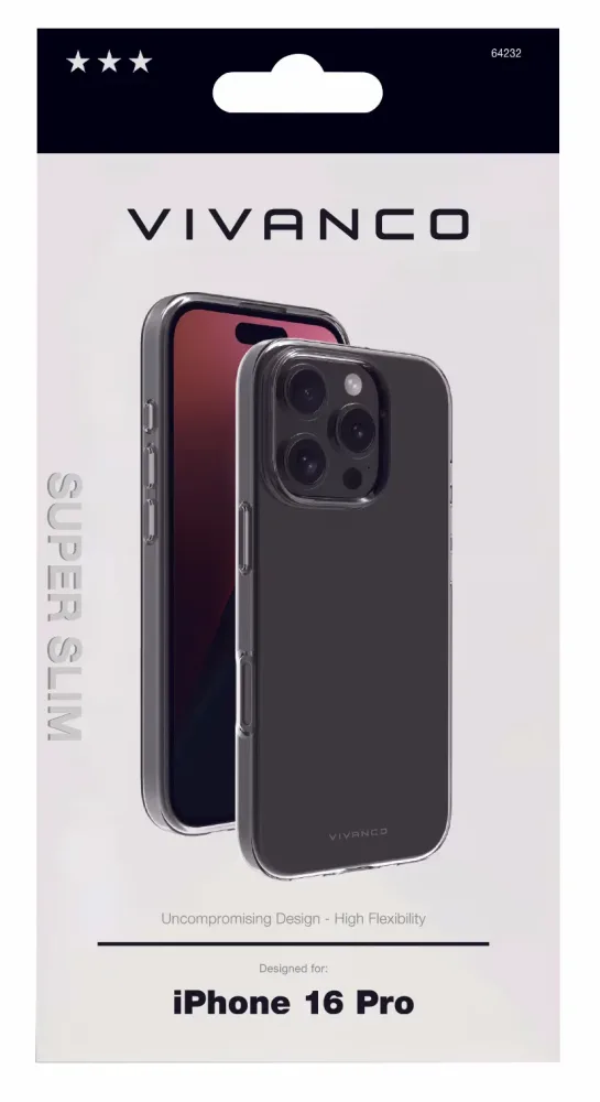 Vivanco Super Slim Cover iPhone16Pro SUPER SLIM Cover iPhone 16 Pro – Handyhülle/Handy Tasche