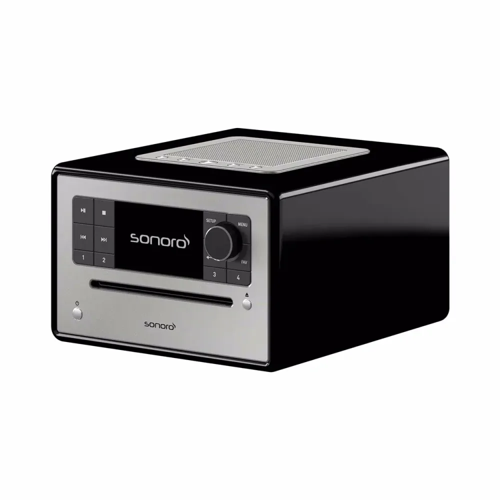 Sonoro ELITE Schwarz (hochglänzend) - Silber Stereoanlage – Stereoanlage/Hifi Anlage