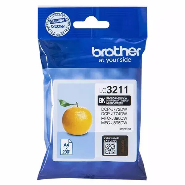 BROTHER Tintenpatrone schwarz LC-3211BK DCP-J774DW 200 Seiten