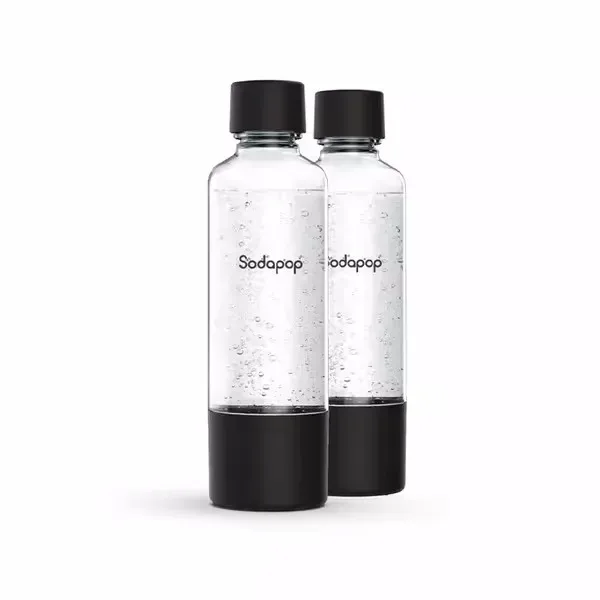 Sodapop - Wassersprudler-Flaschenset, 850 ml, Transparent