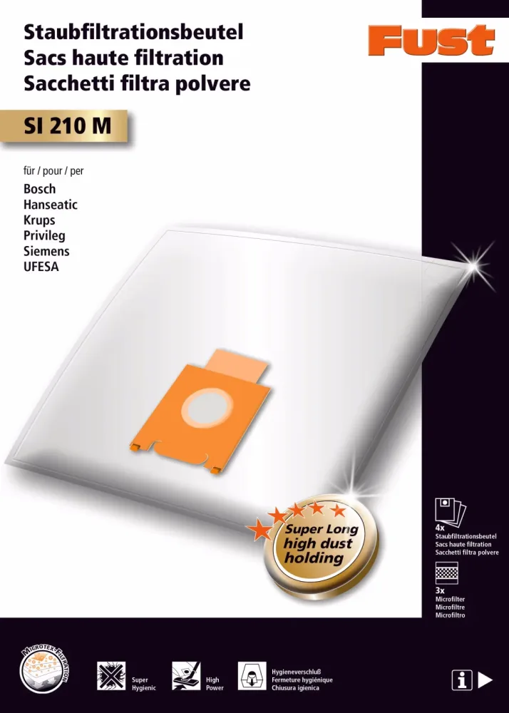 Fust SI 210 M Super Long Staubsack – Staubsaugerbeutel/Staubbeutel