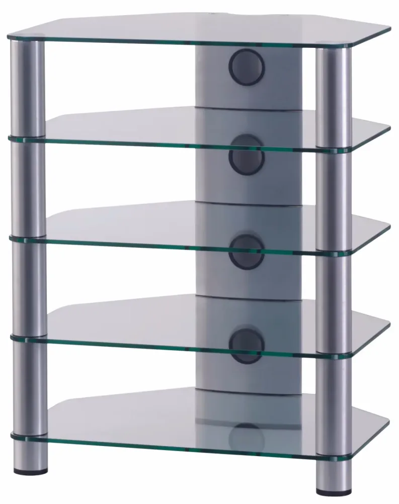 Balcar RX2150-C-SLV HiFi-Rack RX2150 Klarglas Alu – TV Möbel – silber