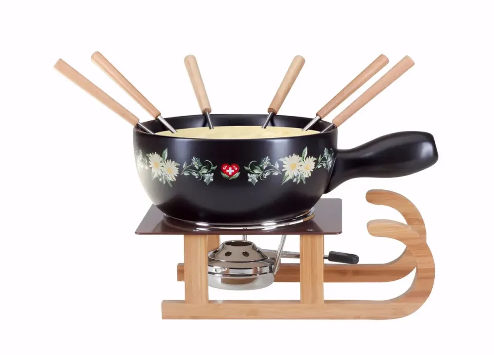 Nouvel Schlitten Käsefondue Set – schwarz