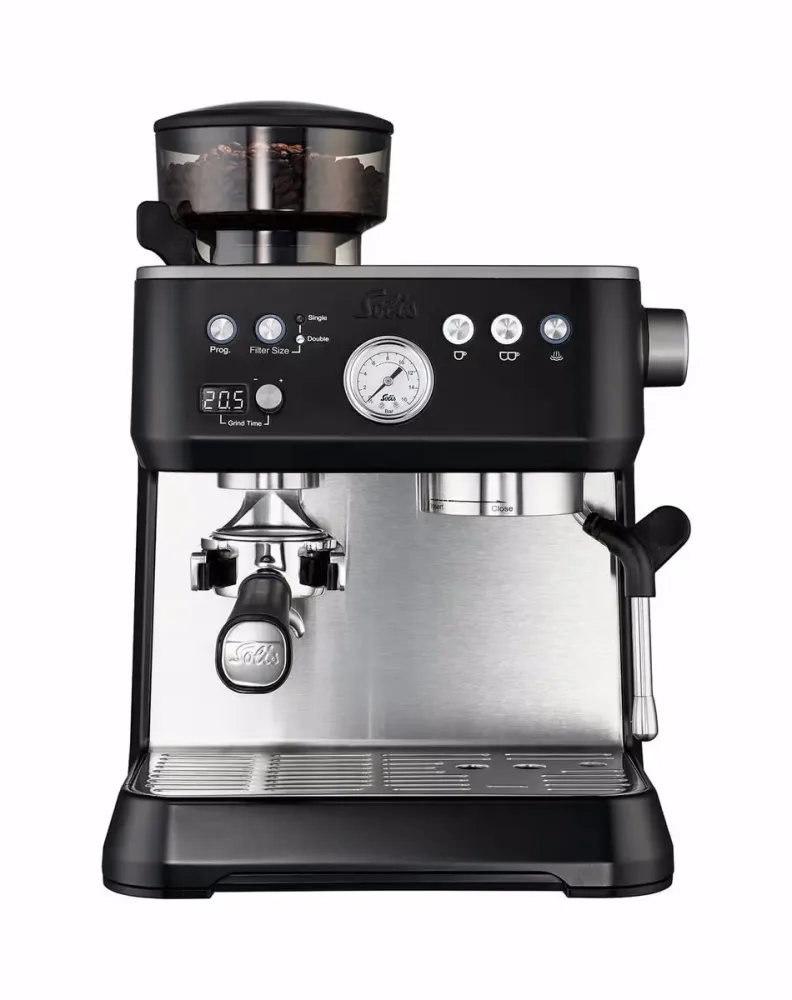 Solis Grind & Infuse Perfetta schwarz Type 1019 Espresso Maschine – Siebträgermaschine/Espressomaschine