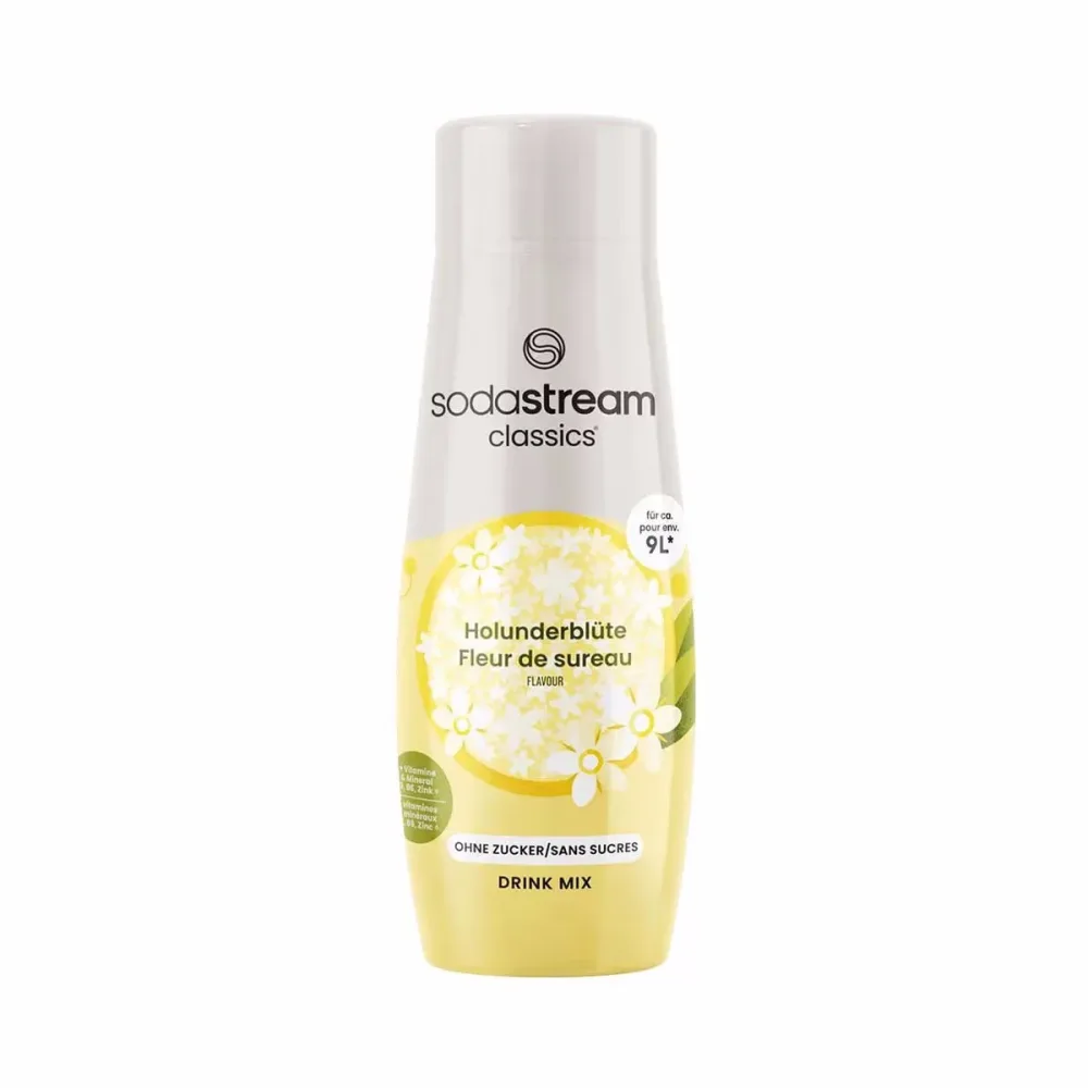 Sodastream Soda-Mix Holunderblüte Zero 440 ml Sirup – Wassersprudler Sirup – gelb