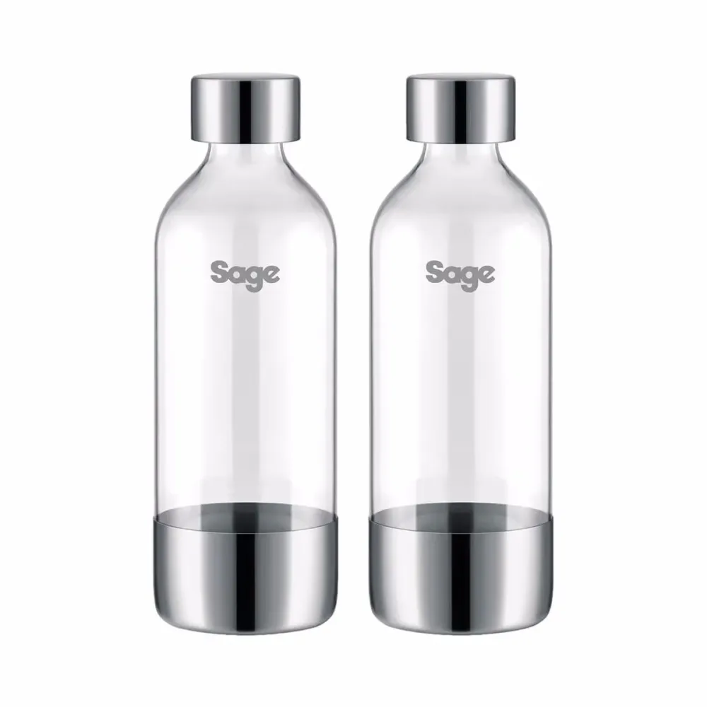 Sage the InFizz Fusion Flaschen 2x1L Wassersprudler-Flasche – Wassersprudler Zubehör – transparent