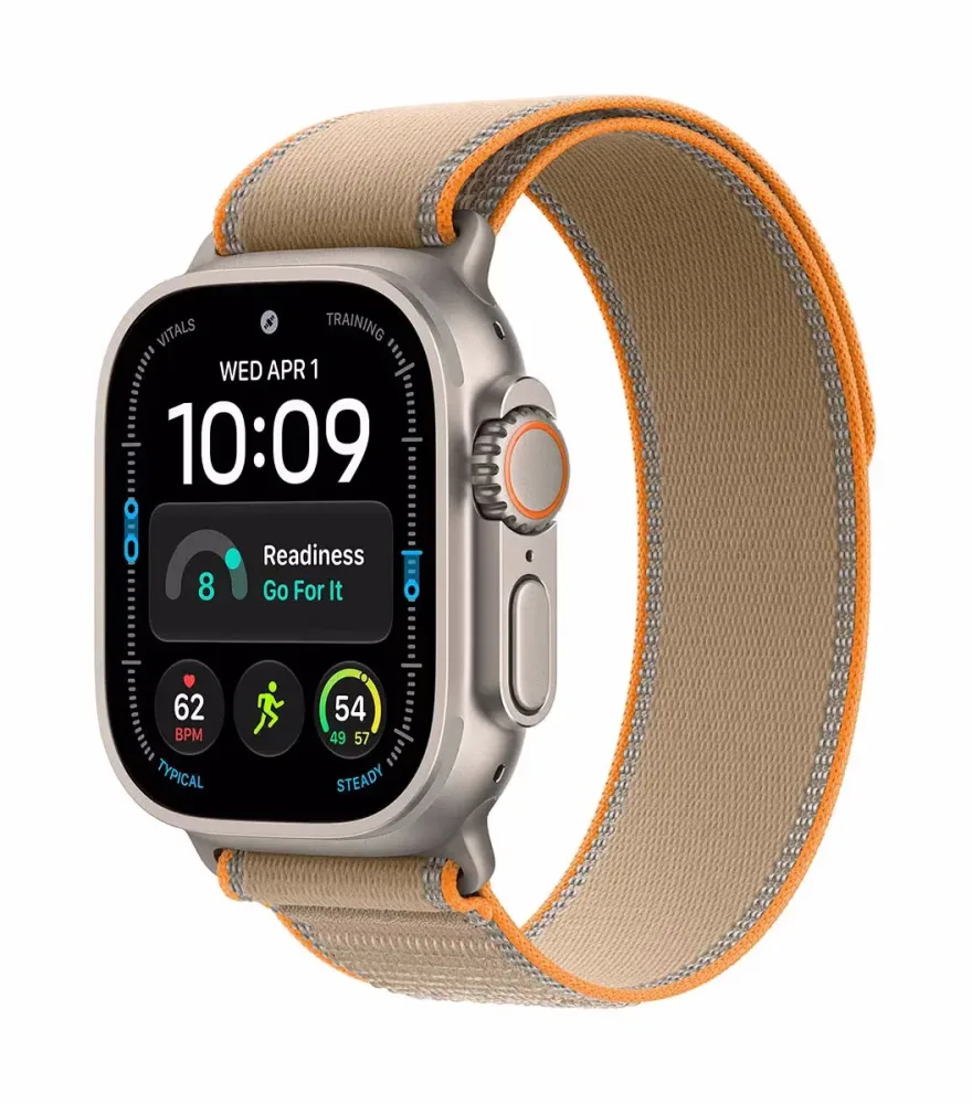 APPLE Watch Ultra 4 (GPS + Cellular) 49 mm Smartwatch Titan, Klasse 5, 130 - 180 (S/M), Natural Titanium Case/Sand Trail Loop