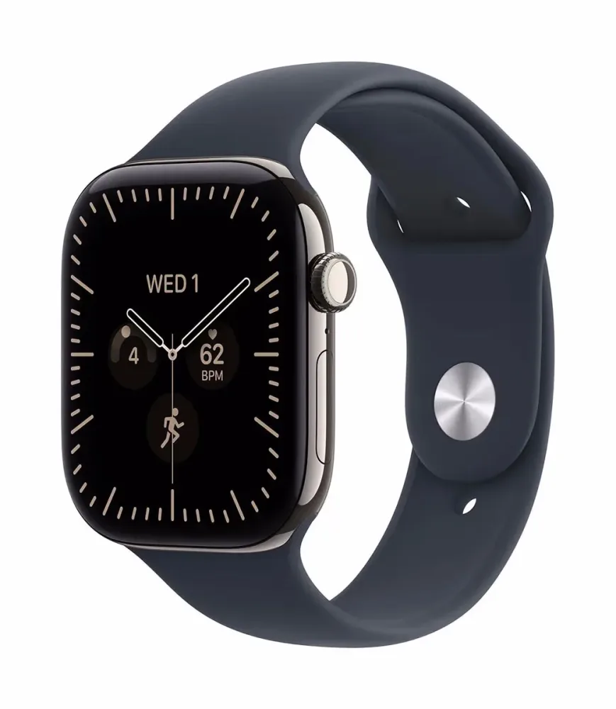 Apple Watch Series 12 GPS + Cellular 46mm Natural Titanium Case / Navy Blue Sport Band - M/L Apple Watch 12
