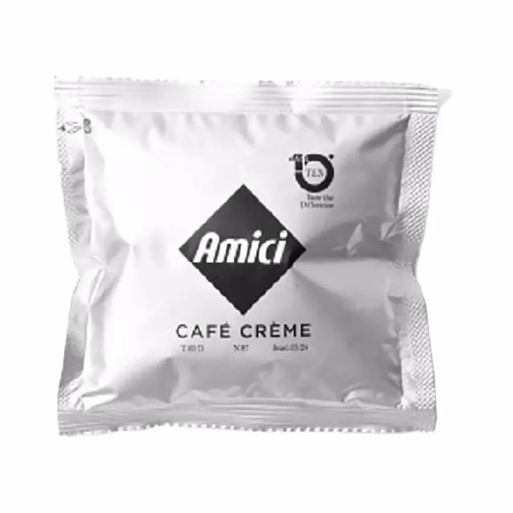 Amici 50 Stk. einzeln verpackt Cremé Kaffepads – Diverse Kaffeekapseln/Kaffeepads – weiss / braun