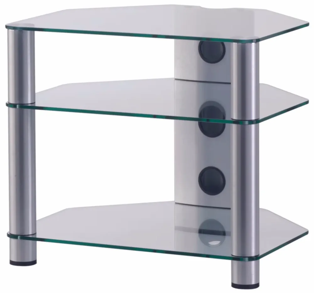Balcar RX2130-C-SLV HiFi-Rack RX2130 Klarglas Alu – TV Möbel – silber
