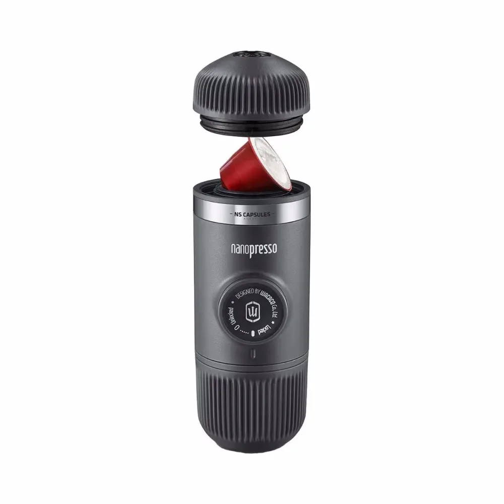 Wacaco Nanopresso + NS-Adapter grau Tragbare Espressomaschine – Kapselmaschine Divers