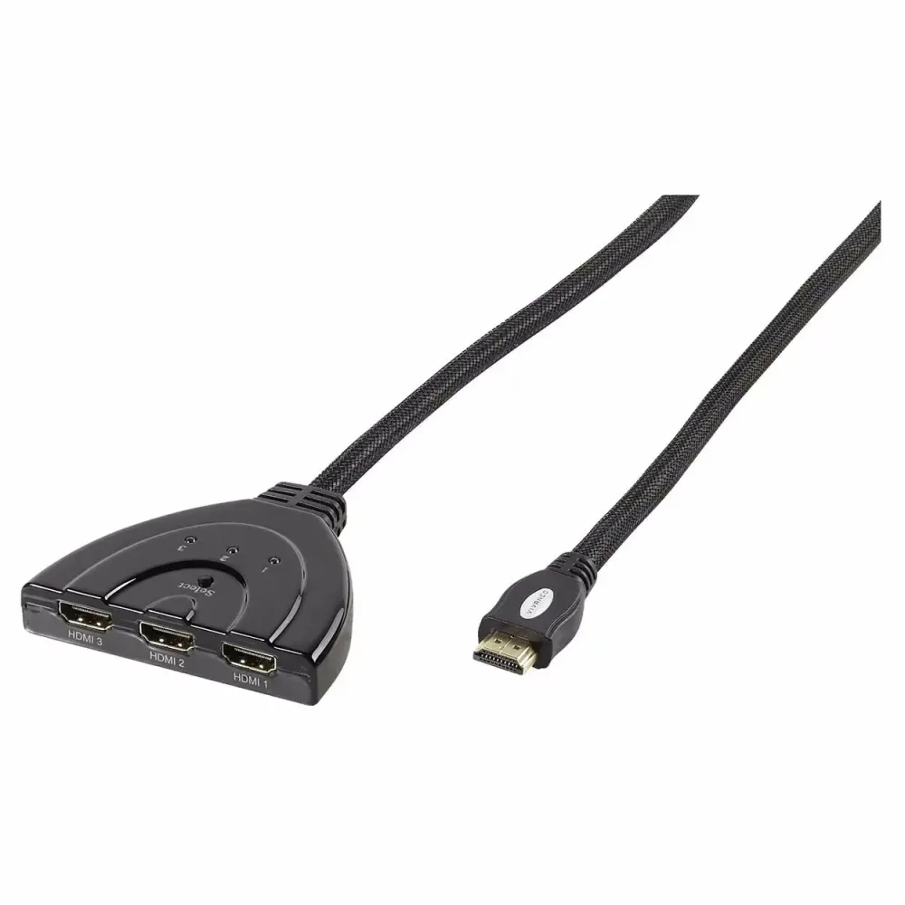 Vivanco Automatischer HDMI® 3 > 1 Umschalter – Video Kabel/HDMI Kabel