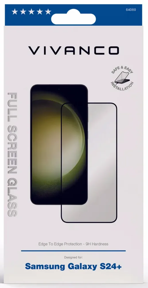 Vivanco Displayglas Galaxy S24+ Displayschutzglas Samsung Galaxy S24+ – Panzerglas/Schutzfolie