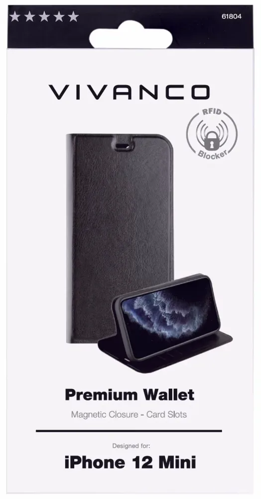 Vivanco Apple iPhone 12 Mini Wallet – Handyhülle/Handy Tasche