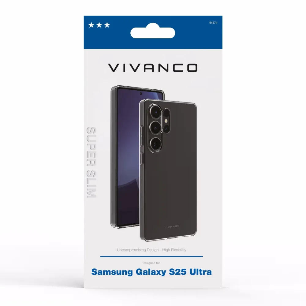 Vivanco Super Slim Cover für Galaxy S25 Ultra Samsung Galaxy S25 Ultra Cover – Handyhülle/Handy Tasche