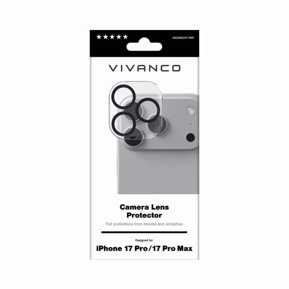 Vivanco iPhone 17 Pro /17 Pro Max Kameraglas – Panzerglas/Schutzfolie – transparent