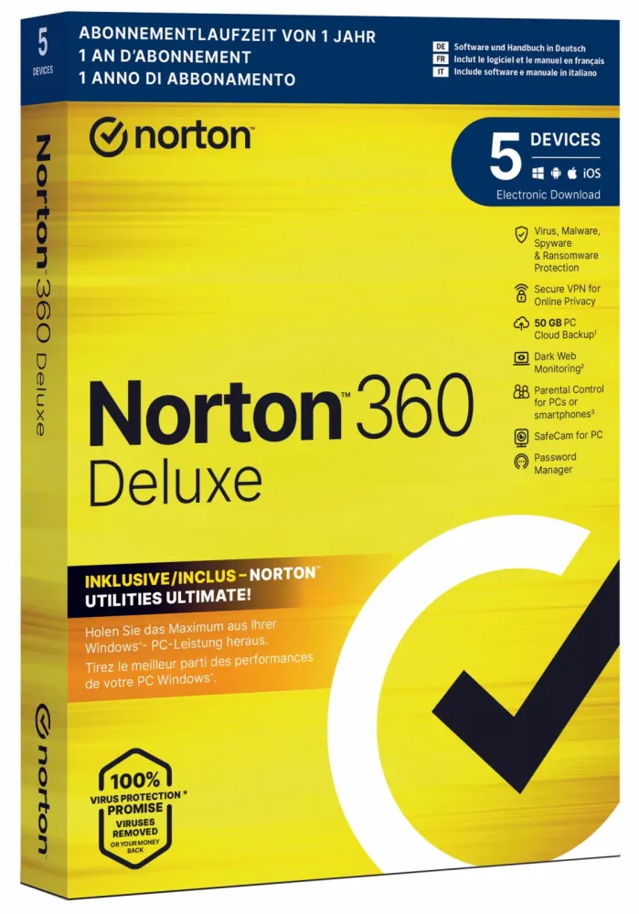 Norton 360 Deluxe 5 Devices Security Software – Antivirus Software