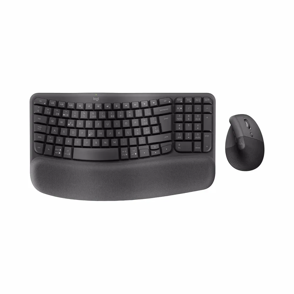 Logitech Wave Keys and Lift Combo Tastatur mit Maus – Tastatur/Keyboard – schwarz
