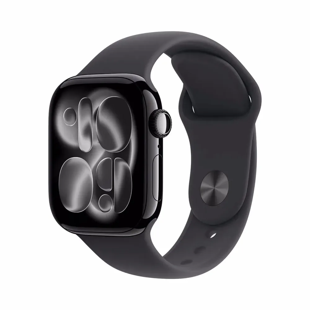 Apple - Smartwatch, AW Series 11GPS42mmJet Black Aluminium Case with Black Sport Band - S/M, 42mm