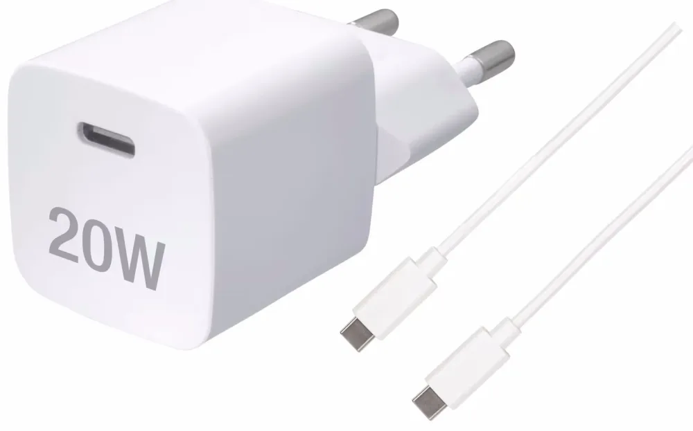 Vivanco SuperFast Charger Set 20W Schnellladegerät inkl. USB-Type-C Kabel, 20W – USB C Kabel/Adapter/Ladegerät