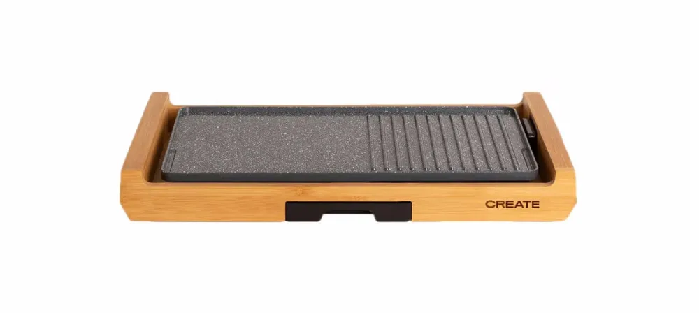 CREATE - STONE FLAT BAMBOO - 1800W Elektro-Grillplatte
