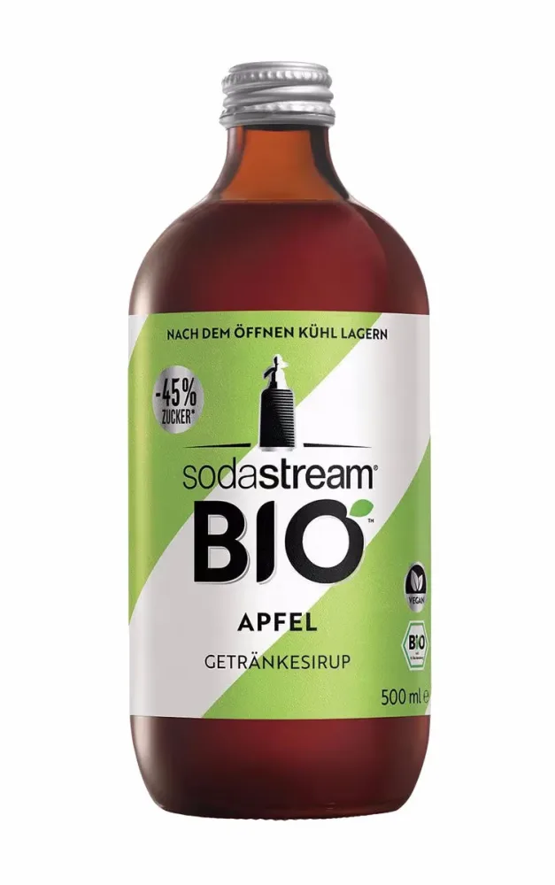 Sodastream BIO Sirup Apfel 500 ml – Wassersprudler Sirup – grün