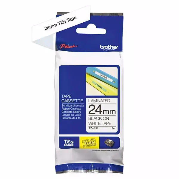 PTOUCH Band, laminiert schwarz/weiss TZe-251 PT-2450DX 24 mm