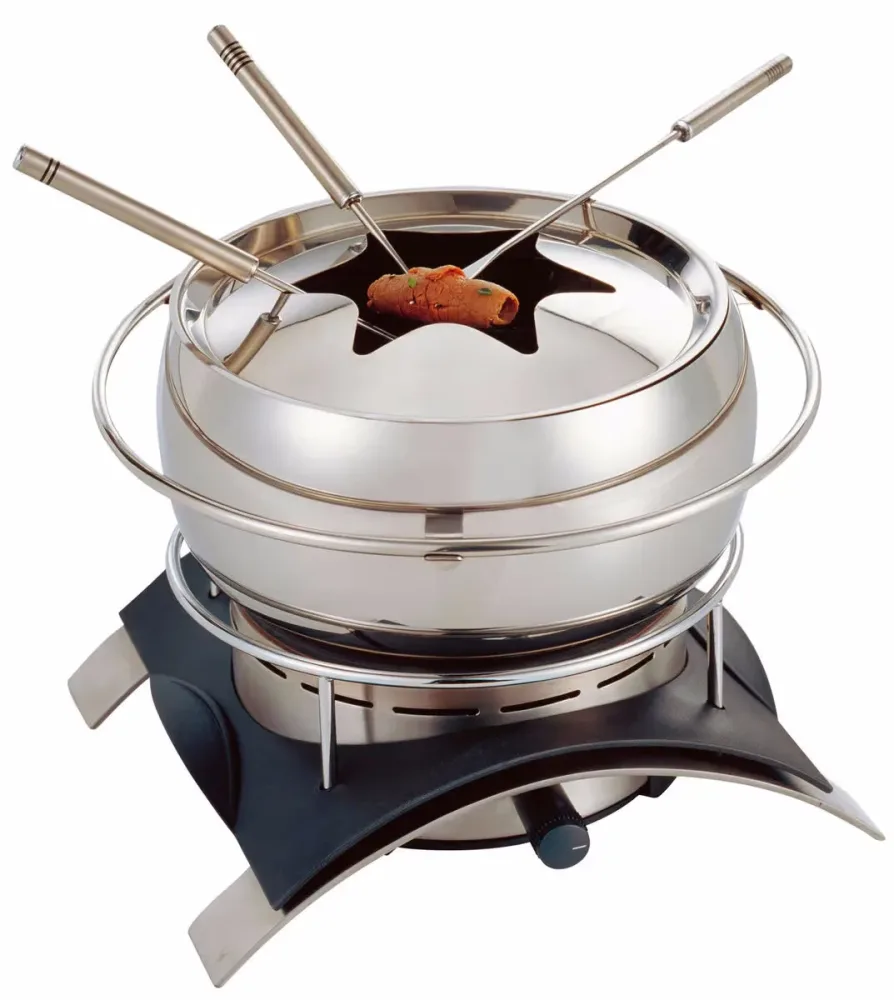 Novis Fondue-Set Inox Fonduetopf mit Rechaud – Fondue Set – edelstahl
