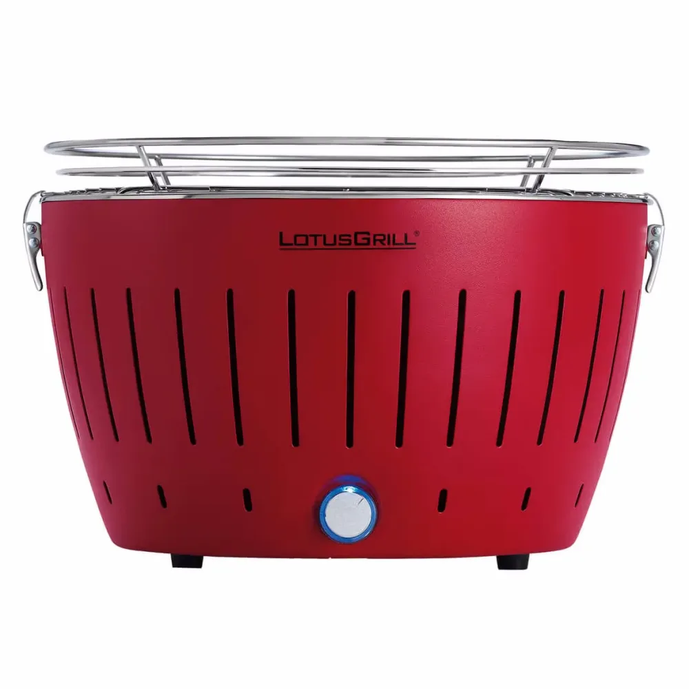 LotusGrill Original rot G340 Holzkohlegrill – Holzkohlegrill/Kohlegrill – fire red