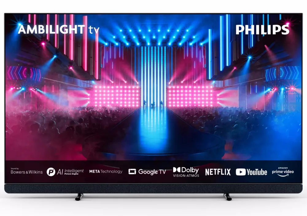 Philips 65OLED909 - 65'', 4K UHD OLED TV, Ambilight, Google TV, 2024 4K OLED TV – Fernseher – metallic