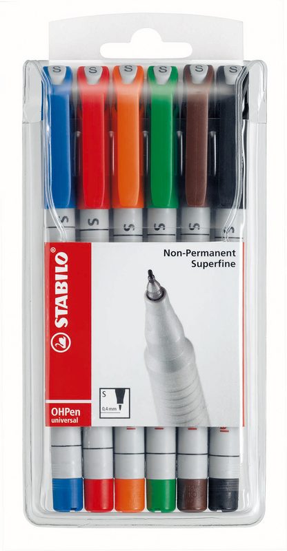 STABILO OHP Pen non-perm. 0,4mm 851/6 6er Etui