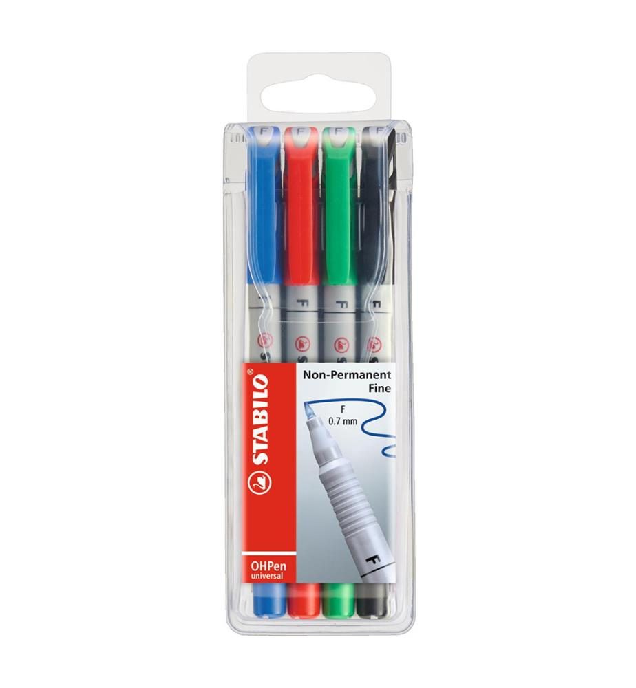 STABILO OHPen UNIV.F NP Etui 0,6mm 852/4 4er Etui