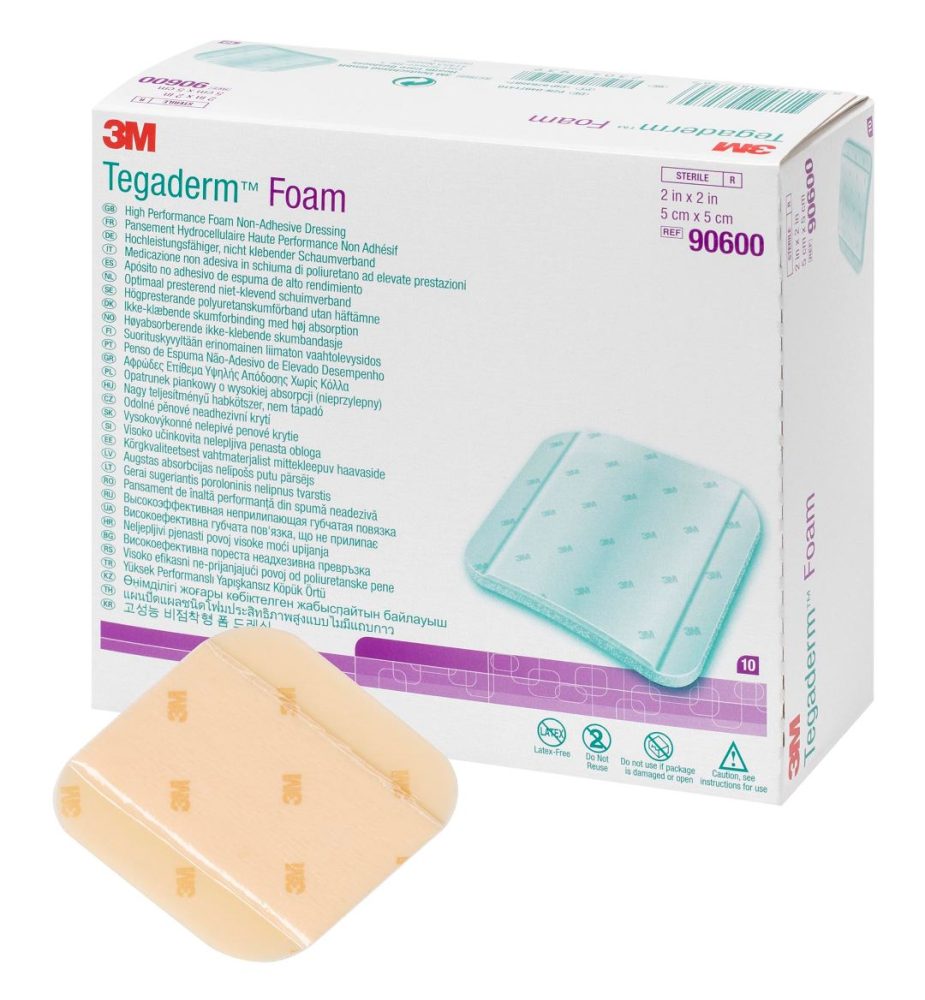 3M Tegaderm High Performance Foam Schaumkompresse 5.1x5.1cm non adhäsiv 10 Stk