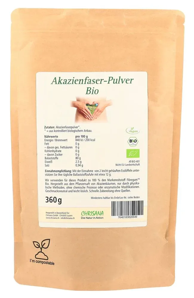 CHRISANA Akazienfaser Pulver Bio (360g)