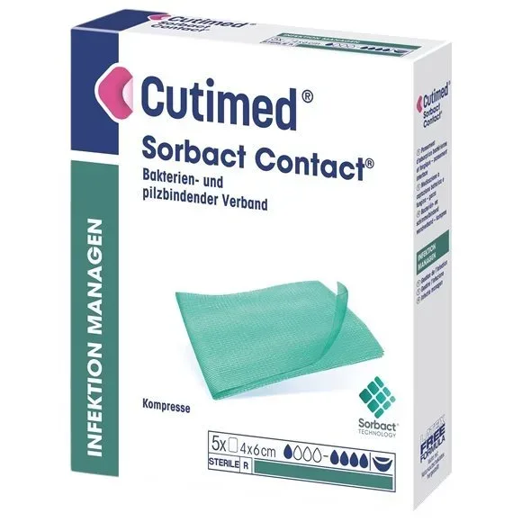 Cutimed Sorbact Kompressen, 4x6cm (5 Stk)