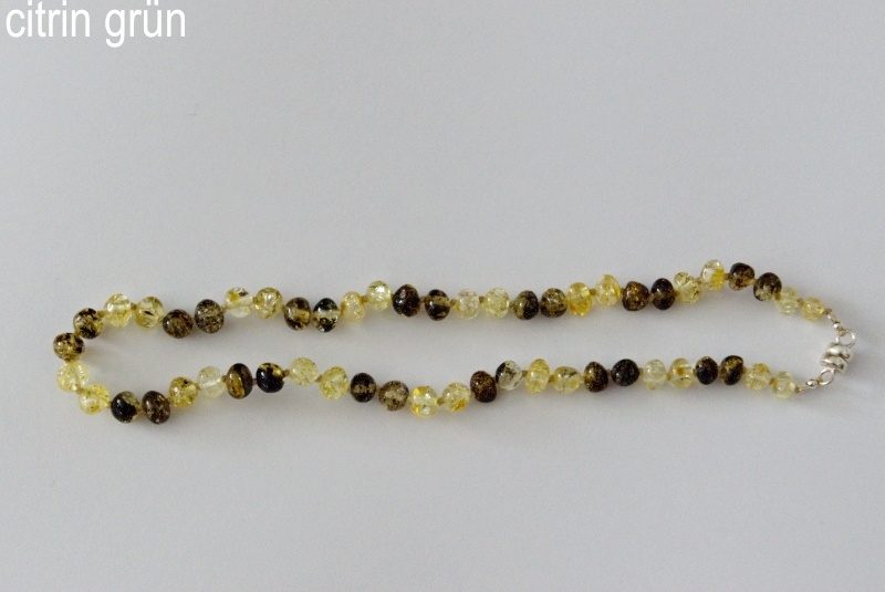 Amberstyle Bernsteinkette citrin grün 32cm mit Magnetverschluss