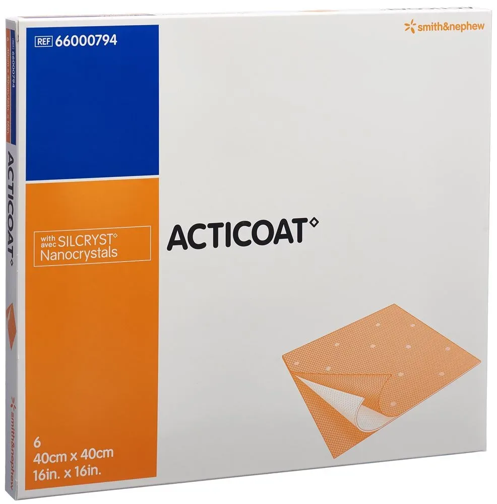 Acticoat Wundauflage 40x40cm steril 6 Stk