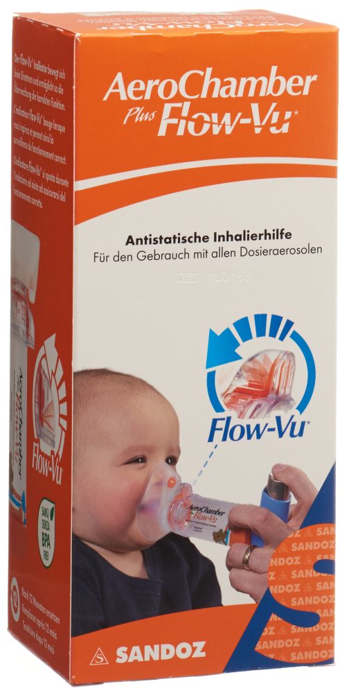 AeroChamber Plus Flow-Vu orange mit Maske 0-18 Monate (1 Stk)
