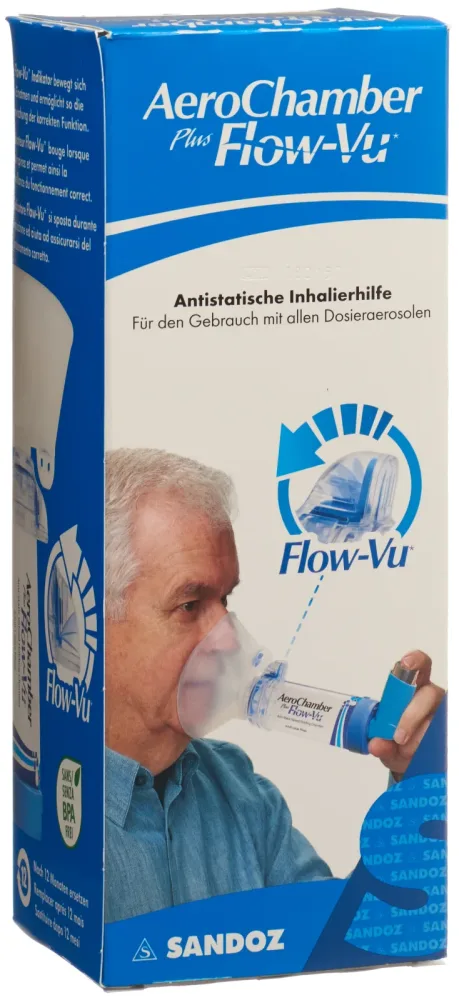 AeroChamber Plus Flow-Vu blau grosse Maske (1 Stk)