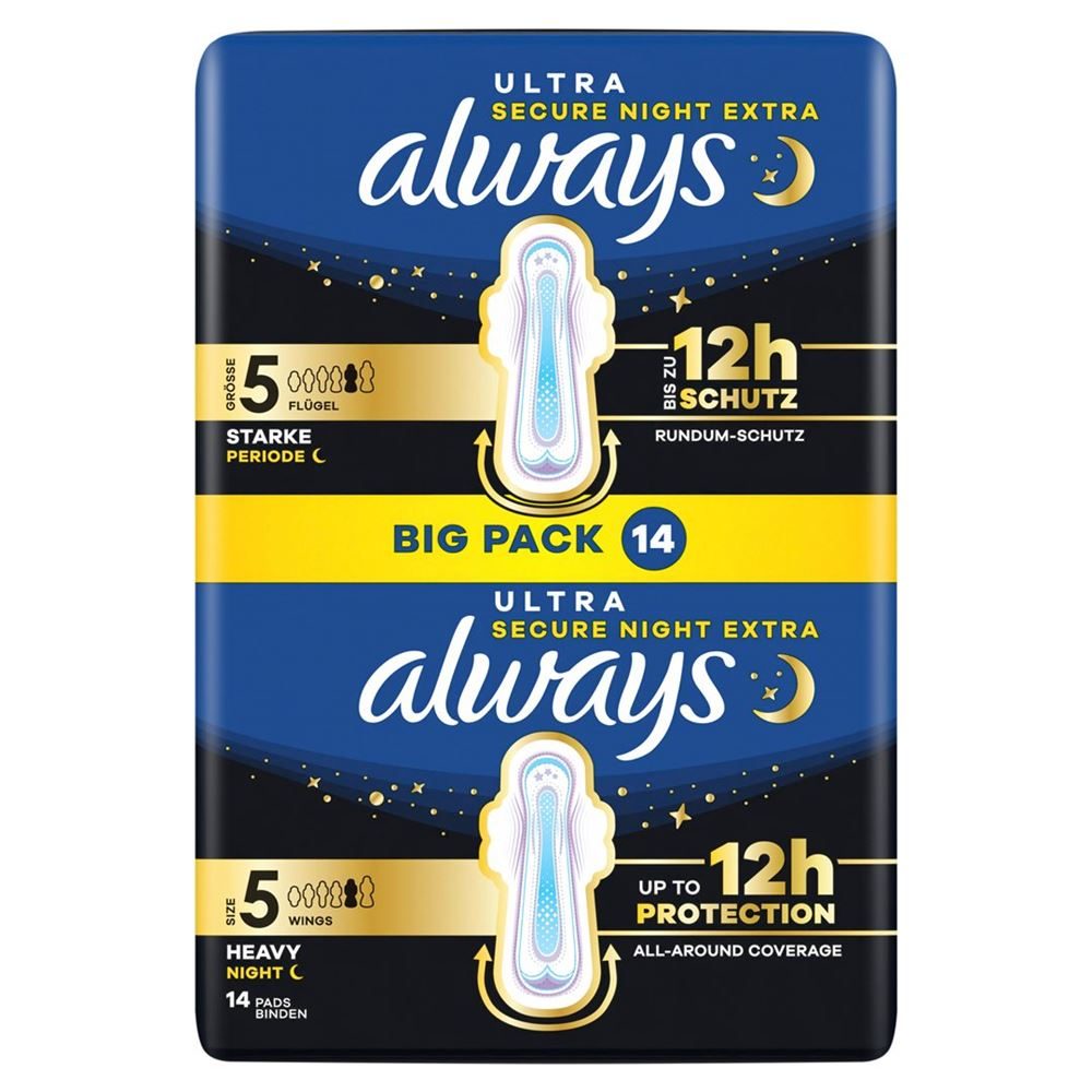 Always - Ultra Damenbinden Secure Night Extra (Grösse 5), 14 Stück