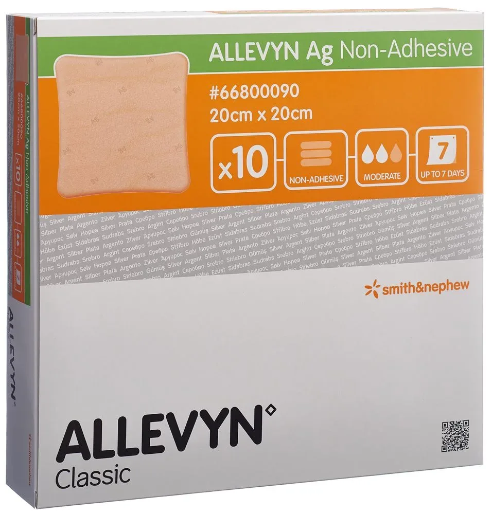 Allevyn Ag Non-Adhesive Wundkompresse 20x20cm 10 Stk